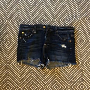 7 for all mankind dark denim shorts